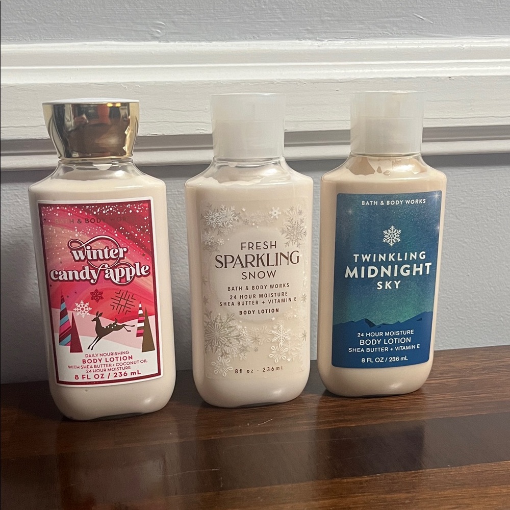 BATH & BODY WORKS BODY LOTION LOT OF 3 winter scents